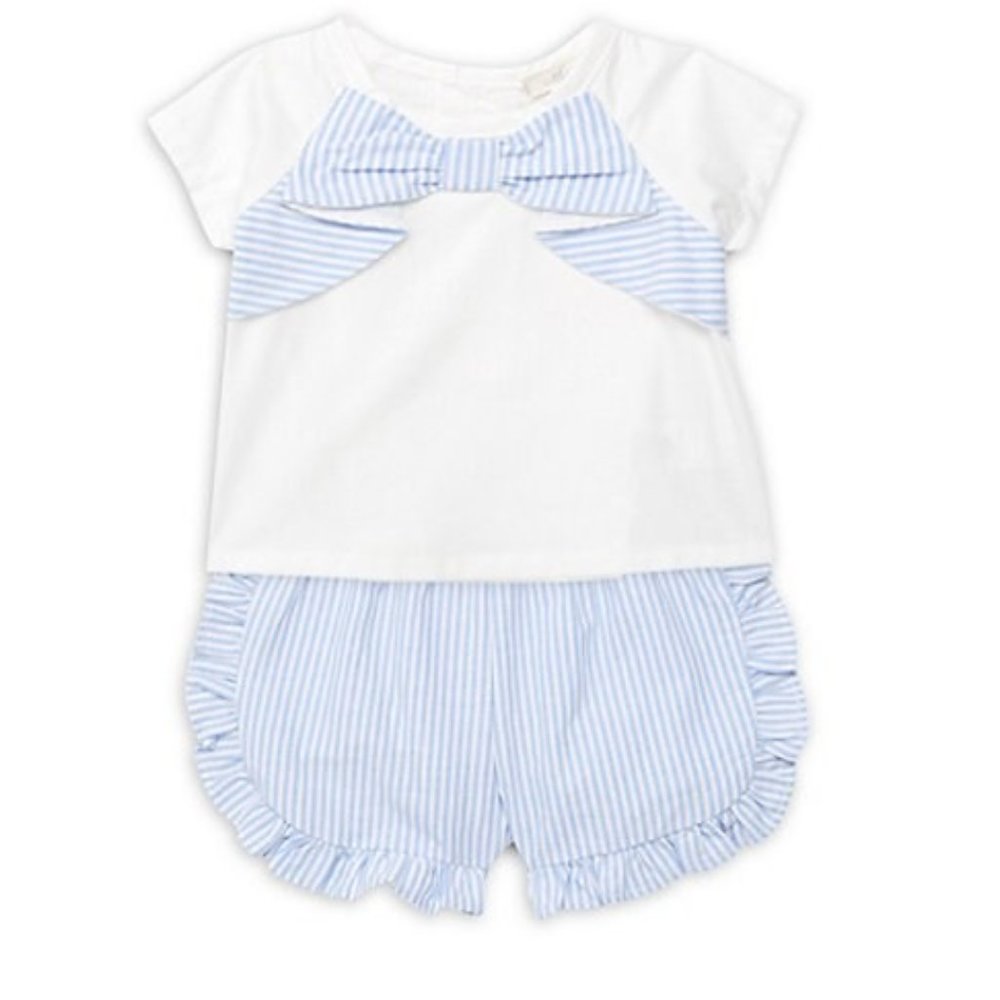 NWT MINICLASIX Pinstripe Tee & Ruffle 12-18 Mo